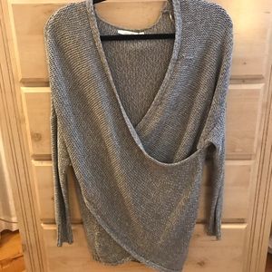 Grey sling surplice sweater